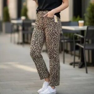 MICHAEL Michael Kors Leopard Print Cropped Jeans